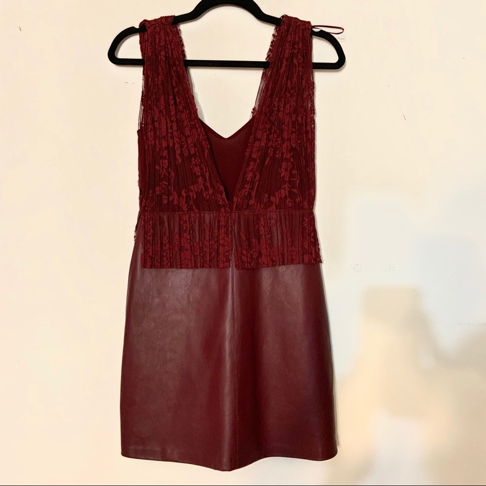 ZARA Lace & Faux Leather Dress